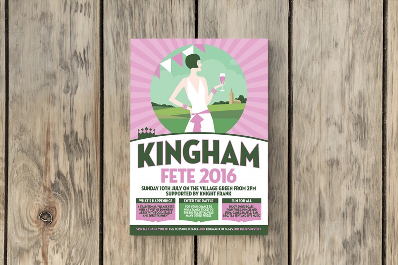 Graphic design and illustration for Kingham Events.