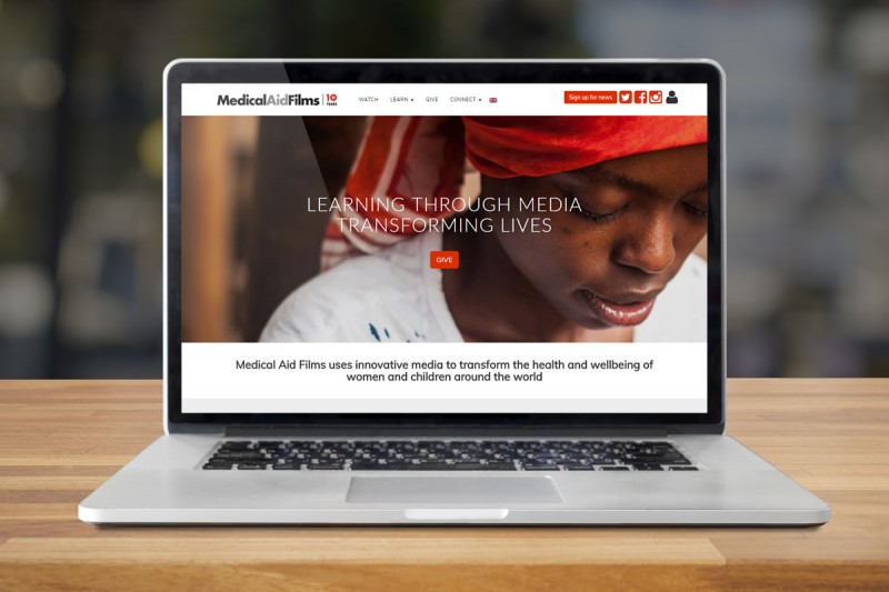 Website design and development for Medical Aid Films, a UK charity who create educational teaching videos.