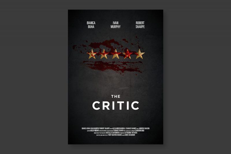 Poster design for The Critic, a short film produced in the UK.